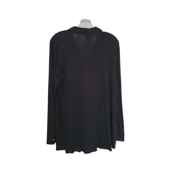 J. Jill Collared stretch fabric top with button sleeves - Picture 2 of 7